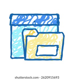 folders for paper doodle icon sketch vector. folders for paper sign. isolated symbol illustration