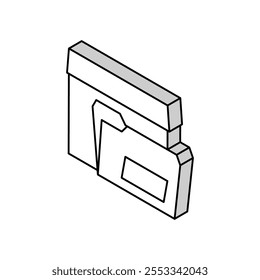 Carpetas para el Vector isométrico del icono del papel. Carpetas para la muestra de papel. ilustración aislada del símbolo