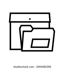 folders for paper line icon vector. folders for paper sign. isolated contour symbol black illustration