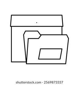 folders for paper line icon vector. folders for paper sign. isolated contour symbol black illustration