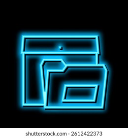 folders for paper neon light sign vector. folders for paper illustration
