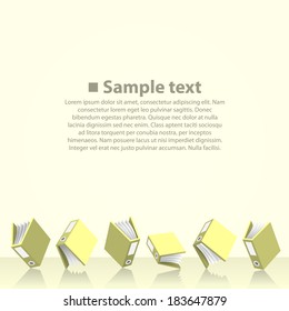 Folders with paper on the floor. Vector