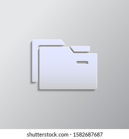 folders paper style, icon- Paper style vector icon.