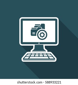 Folders process flat icon