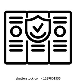 Folders reliability icon. Outline folders reliability vector icon for web design isolated on white background
