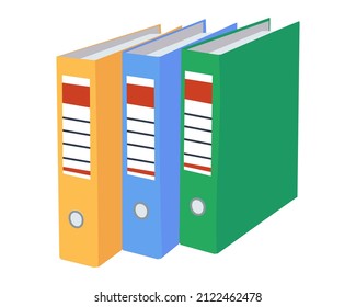 Folders for storage of papers. Stationery. Flat vector illustration. EPS10