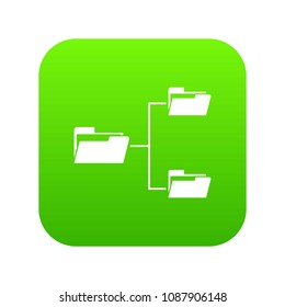 Folders structure icon digital green for any design isolated on white vector illustration