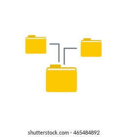 Folders structure icon in flat style on a white background