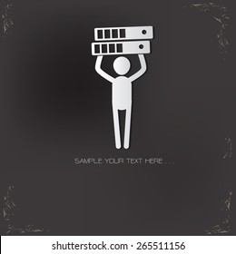 Folders symbol on grunge background,vector