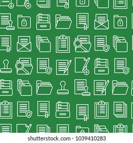 Folders Thin Line Seamless Pattern Background Symbol Office or School Stationery Accessory for Web and App. Vector illustration of File Folder