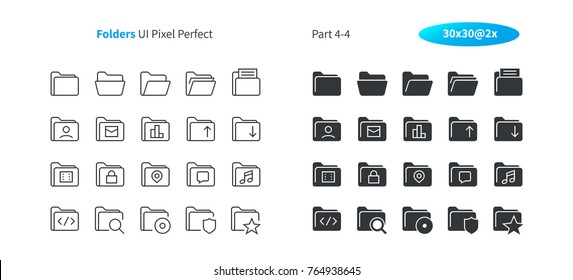 Folders UI Pixel Perfect Well-crafted Vector Thin Line And Solid Icons 30 2x Grid for Web Graphics and Apps. Simple Minimal Pictogram Part 4-4