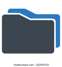 Folders vector icon. Style is bicolor flat symbol, smooth blue colors, rounded angles, white background.