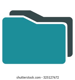 Folders vector icon. Style is bicolor flat symbol, soft blue colors, rounded angles, white background.