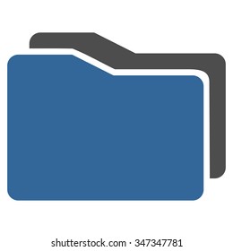 Folders vector icon. Style is bicolor flat symbol, cobalt and gray colors, rounded angles, white background.