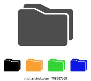 Folders vector pictogram. Style is a flat graphic symbol in gray, black, yellow, blue, green color versions. Designed for web and mobile apps.