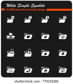 folders white vector icons for web and user interface design