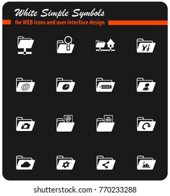 folders white vector icons for web and user interface design