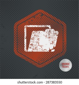 Folder,stamp design on old dark background,grunge concept,vector