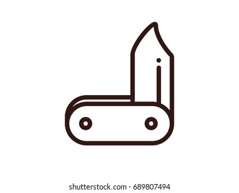 folding army knife flat icon