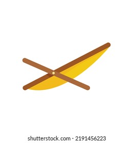 Folding beach chair icon. Flat illustration of folding beach chair vector icon isolated on white background