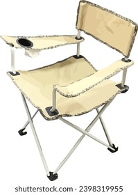 Folding Beach Chair. light yellow and soft color. used for picknicking