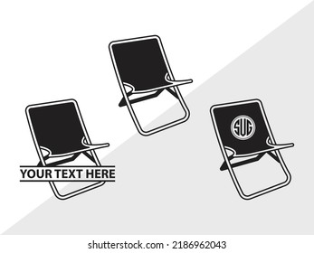 Folding Beach Chairs Monogram SVG Printable Vector Illustration svg