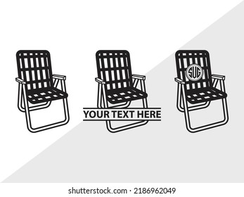 Folding Beach Chairs Monogram SVG Printable Vector Illustration svg