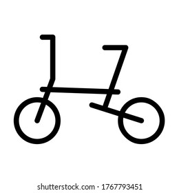 Icono de bicicleta plegable - icono de línea simple