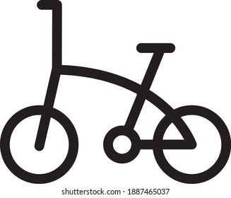 Icono de vector simple de bicicleta plegable 