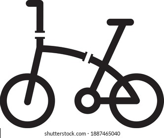 Folding bicycle simple vector icon 