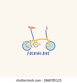 Folding Bike. Bicycle. Bike icon vector. Cycling concept. Trendy Flat style for graphic design, logo, Web site, social media, UI, mobile app, EPS10, poster, icon, etc