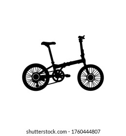 Icono de bicicleta plegable Vector de fondo blanco