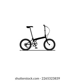 Gráficos vectoriales aislados en bicicleta plegable