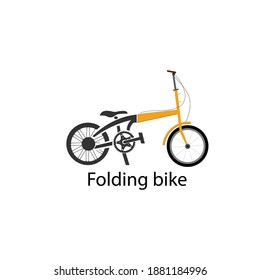 Folding bike. Folding bike logo on white background