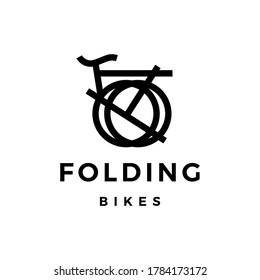 folding bike logo vector icon illustration