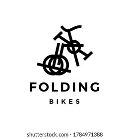 ilustración del icono del vector del logotipo de la bicicleta plegable