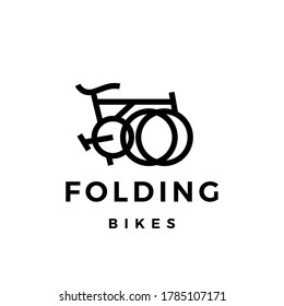 ilustración del icono del vector del logotipo de la bicicleta plegable