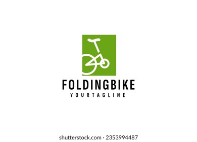 Folding bike logo vector icon illustration
