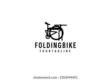 Folding bike logo vector icon illustration