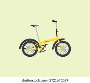 Bicicleta plegable con ruedas Pequeñas y un cuadro compacto.