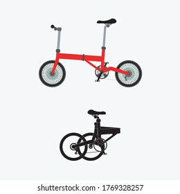 Folding Bike Vector Flat Illustration