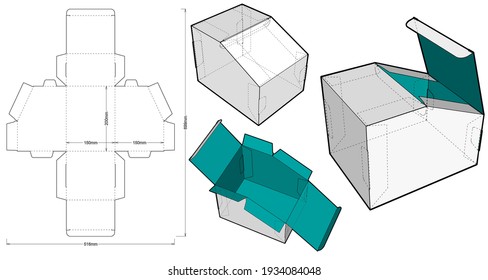 Folding Box and Die-cut Pattern. Ease of assembly, no need for glue. EPS file is fully scalable. Prepared for real cardboard production.