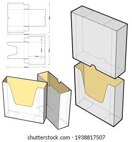 Folding Box and Die-cut Pattern. Ease of assembly, no need for glue (Internal measurement 15x15x4cm). The .eps file is full scale and fully functional. Prepared for real cardboard production.