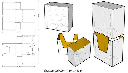 Folding Box and Die-cut Pattern.  (Internal measurement 15x8x15cm). The .eps file is full scale and fully functional. Prepared for real cardboard production.