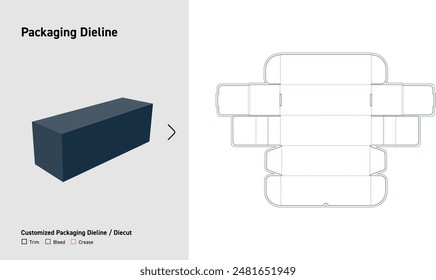 Folding Box Dieline, Customized Box Dieline, Box Dieline, Package Dieline