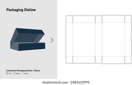 Folding Box Dieline, Customized Box Dieline, Box Dieline, Package Dieline