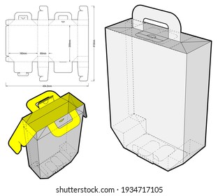 Folding Box With Handle and Die-cut Pattern. The .eps file is full scale and fully functional. Prepared for real cardboard production.