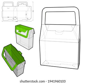 Folding Box With Handle and Die-cut Pattern. The .eps file is full scale and fully functional. Prepared for real cardboard production.