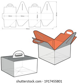 Folding Box Handle Internal Measurement 15x15x8cm Stock Vector (Royalty ...