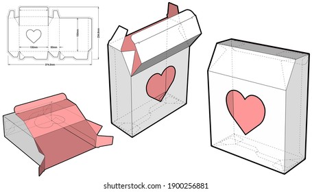 Folding Box (Internal measurement 13x5x15 cm) and Die-cut Pattern. EPS file is fully scalable. Prepared for real cardboard production.